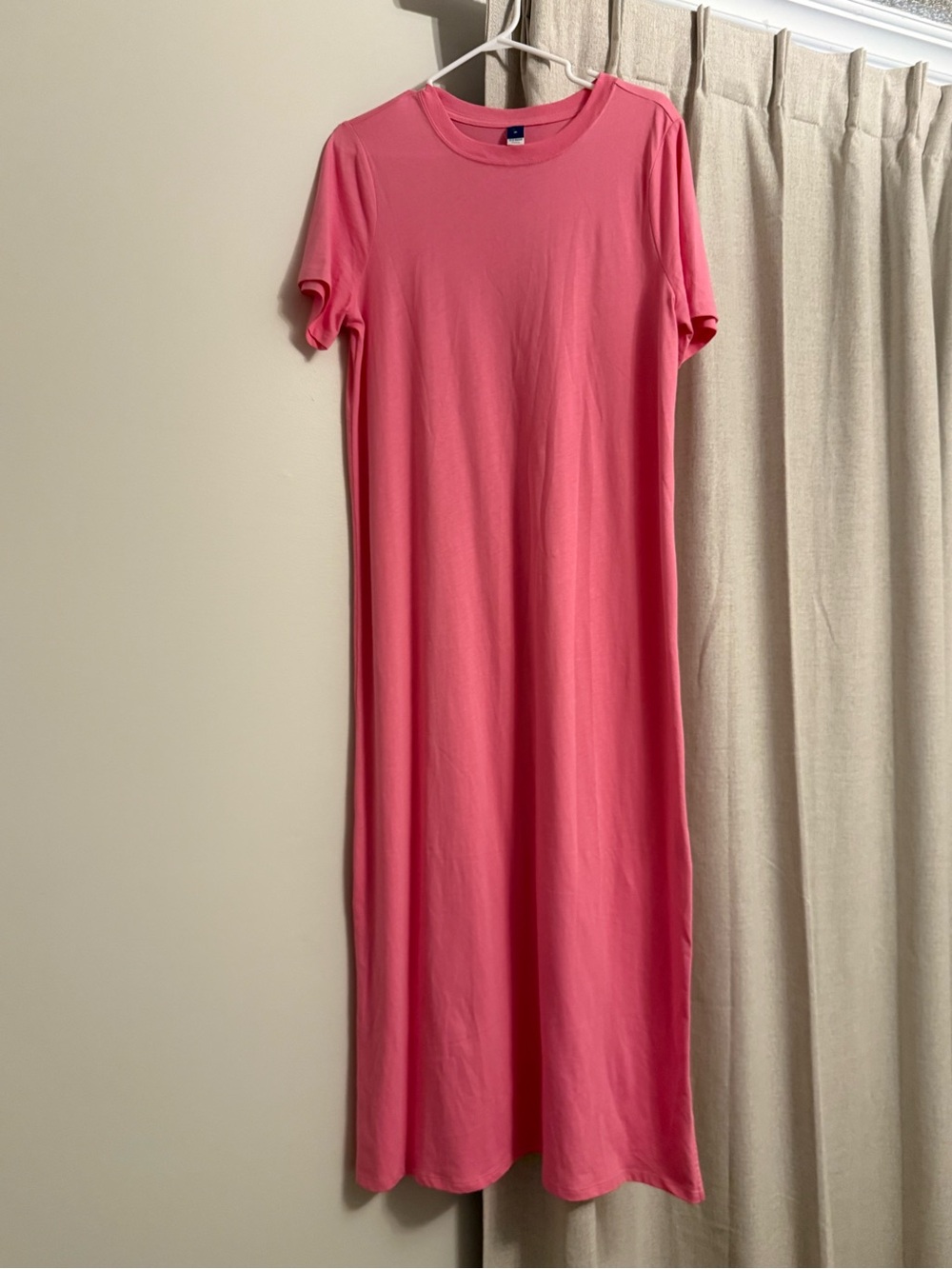 Old Navy Coral Pink Short Sleeve Maxi Dress